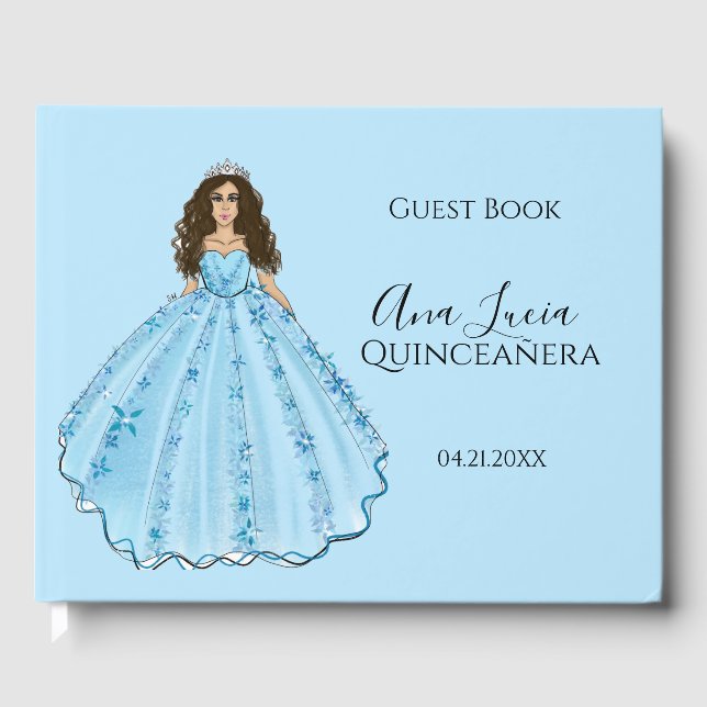 Libro de Ilustracion de Vestido Azul Quinceanera (Anverso)