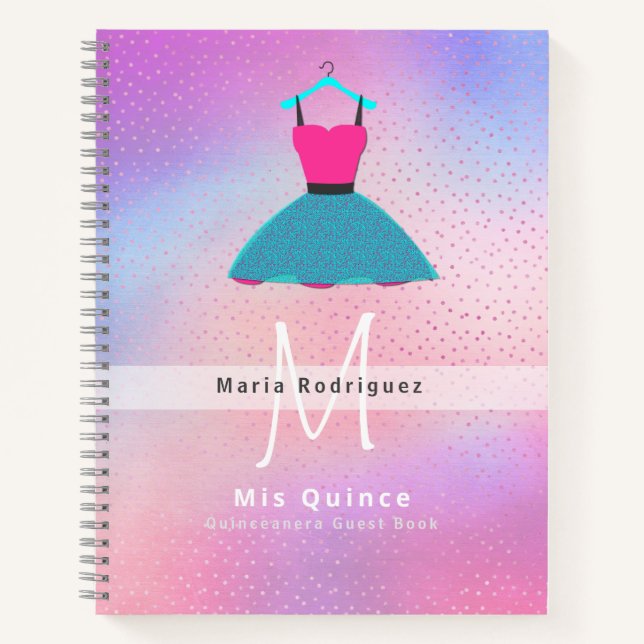 LIBRO DE INVITACIÓN DE VESTIGO DE Mis Quince Quinc (Anverso)