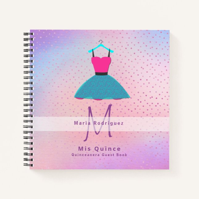 LIBRO DE INVITACIÓN DE VESTIGO DE Mis Quince Quinc (Anverso)