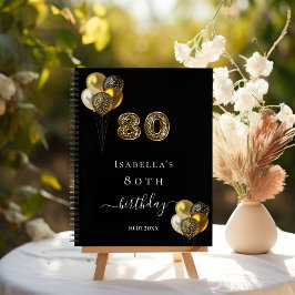 Libro de invitado animal leopardo de oro negro de 