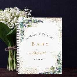 Libro de invitado baby ducha eucalipto pareja