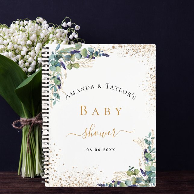 Libro de invitado baby ducha eucalipto pareja (Subido por el creador)