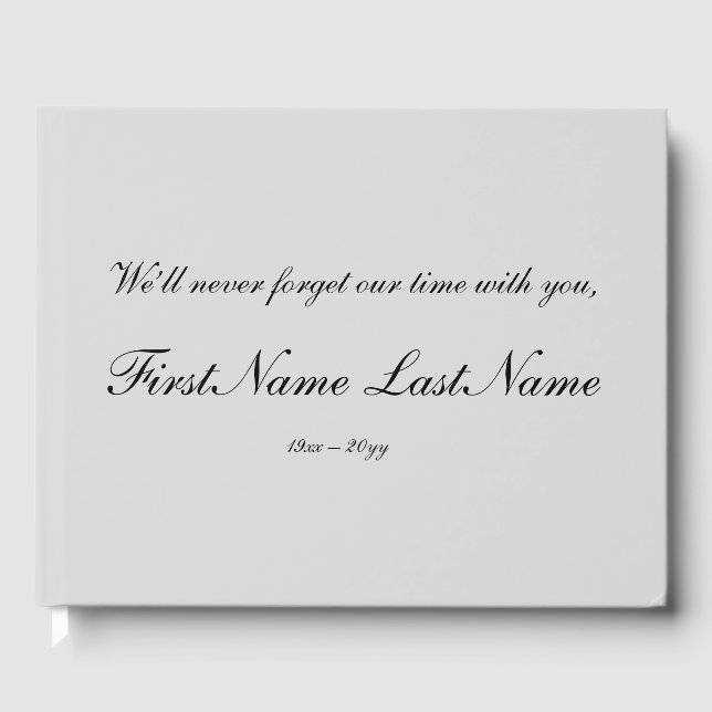 Libro de invitado básico y sobrio (Anverso)