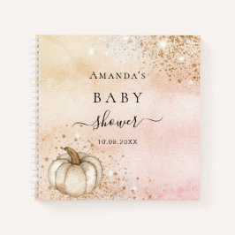 Libro de invitado bebé ducha calabaza rosa otoño d
