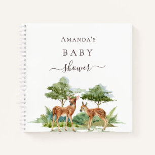 Libro de invitado bebé ducha leñadores animales ve