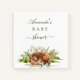Libro de invitado bebé ducha leñadores animales ve