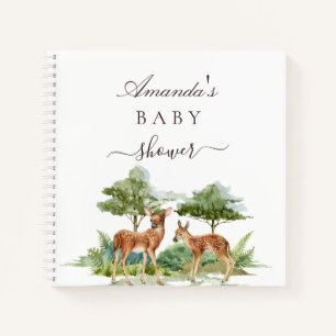 Libro de invitado bebé ducha leñadores animales ve