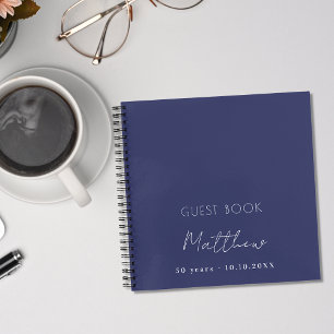 libro de invitado cumpleaños nombre blanco azul ma
