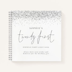 Libro de invitado de 21º cumpleaños de Silver Purp