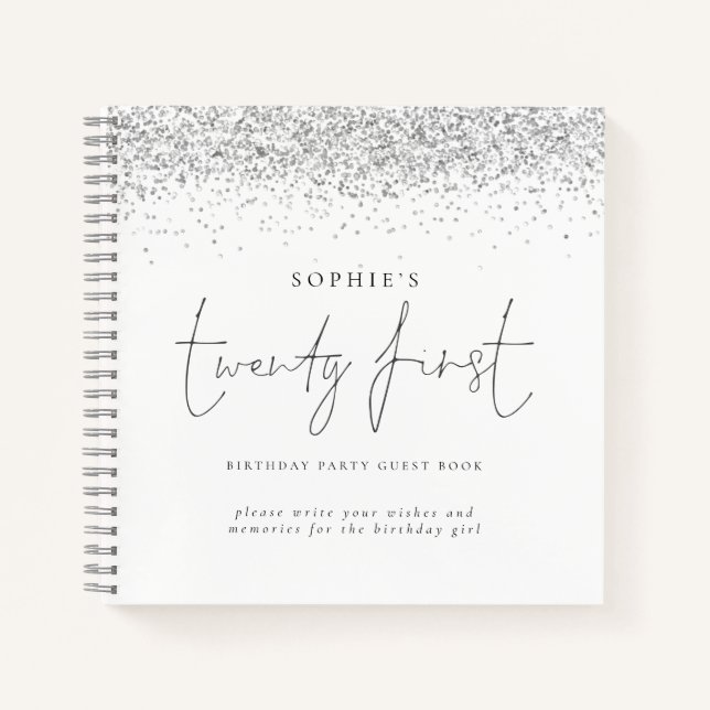 Libro de invitado de 21º cumpleaños de Silver Purp (Anverso)