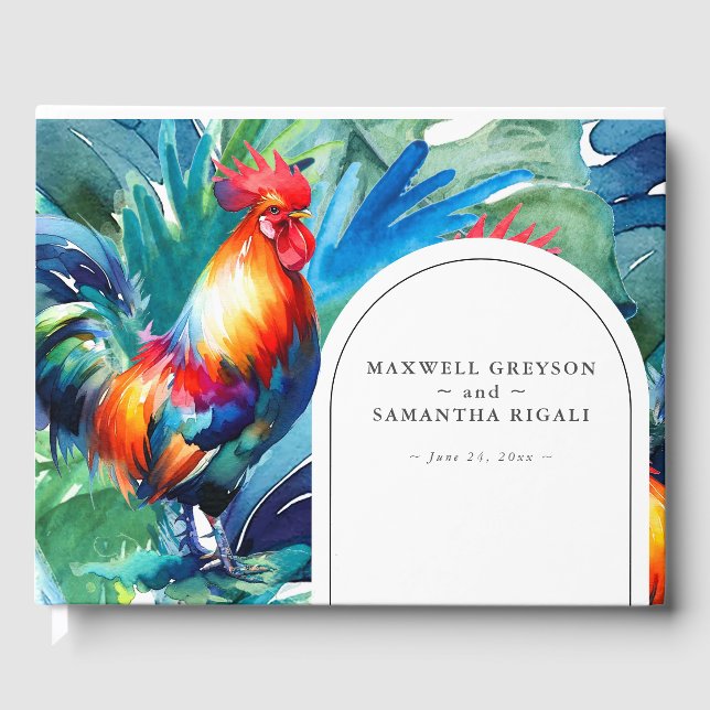Libro de invitado de boda de destino tropical (Anverso)