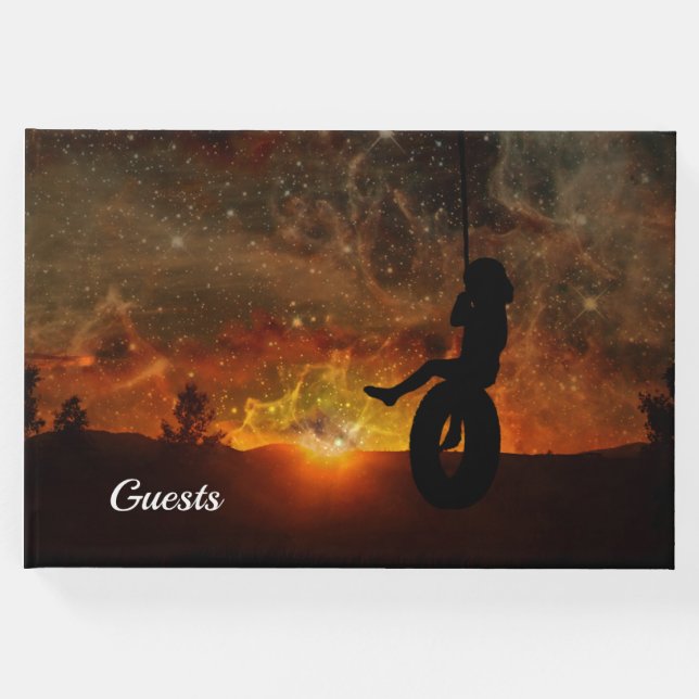 Libro de Invitado de Child In Tire Swing (Anverso)