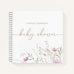 Libro de invitado de ducha personalizado Wildflowe