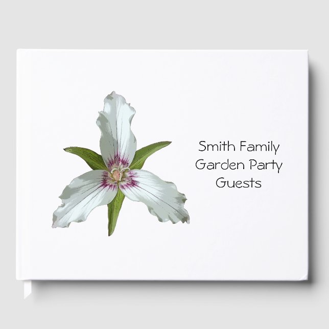 Libro de invitado de flores silvestres Trillium Sp (Anverso)