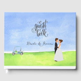 Libro de invitado de golf para la fiesta de bodas 