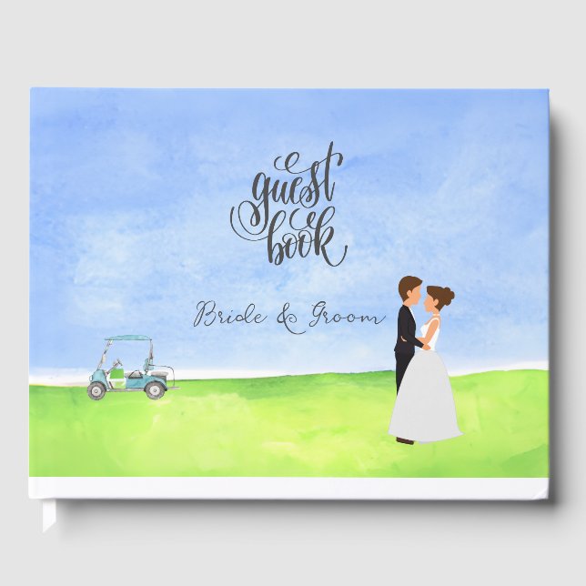 Libro de invitado de golf para la fiesta de bodas  (Anverso)