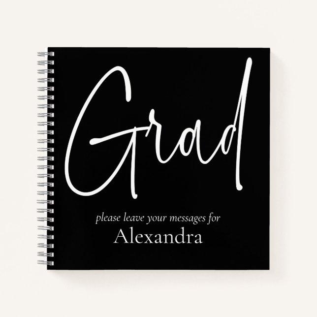 Libro de invitado de graduación de nombre de texto (Anverso)