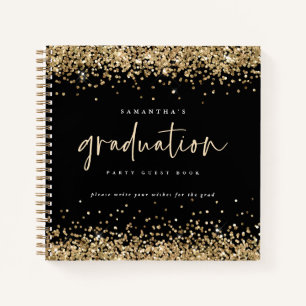 Libro de invitado de graduación Gold Purpurina 202