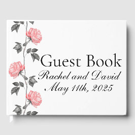 Libro de invitado de los Rosas de fondo de escrito