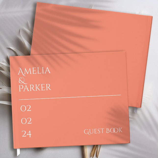Libro de invitado de Naranja minimalista Boda (Subido por el creador)