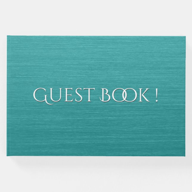 Libro de invitado de texto Verde azulado con blanc (Anverso)