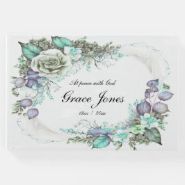 Libro de invitado funeral Floral sobre Personaliza