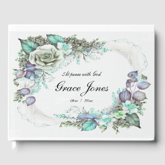 Libro de invitado funeral Floral sobre Personaliza
