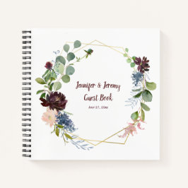 Libro de invitado geométrico de oro de la Marina d