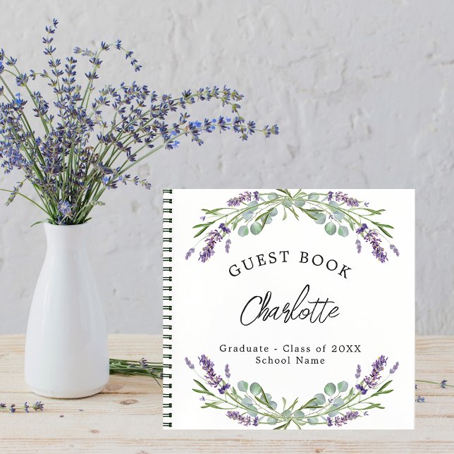 Libro de invitado Graduación lavender violet eucal (Subido por el creador)