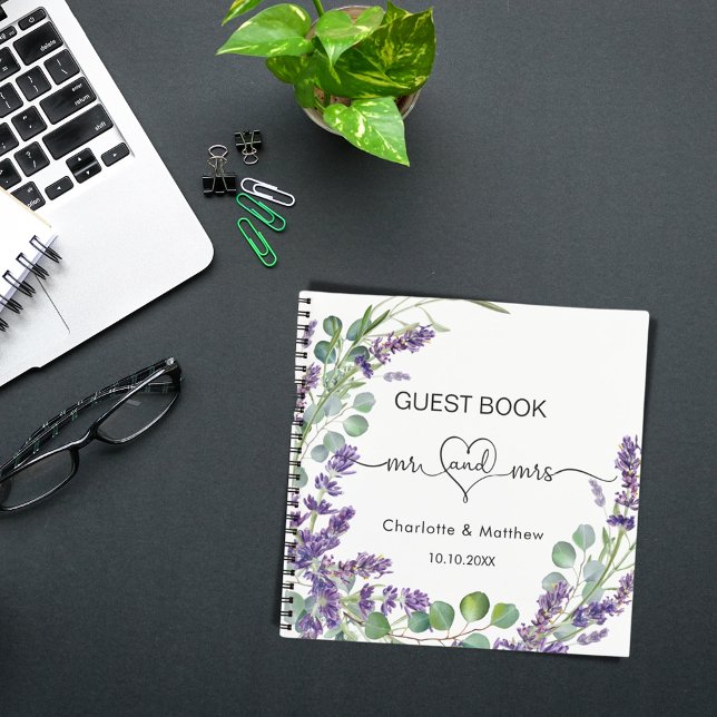 Libro de invitado lavender eucalyptus mr mrs boda (Subido por el creador)