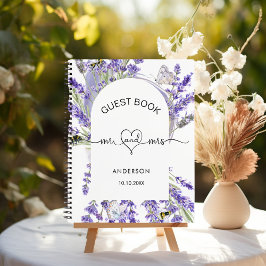Libro de invitado Lavender violet florals mr mrs b
