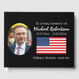 Libro de invitado para veteranos de la bandera est