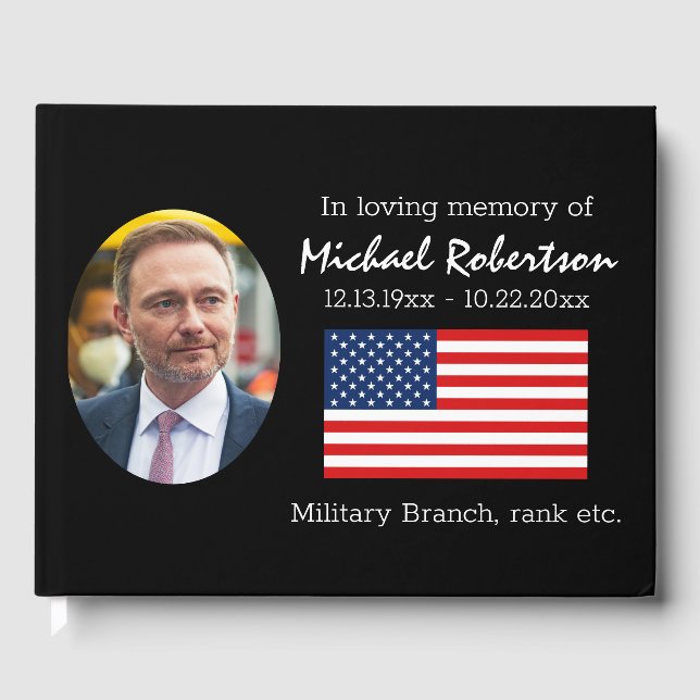 Libro de invitado para veteranos de la bandera est (Anverso)