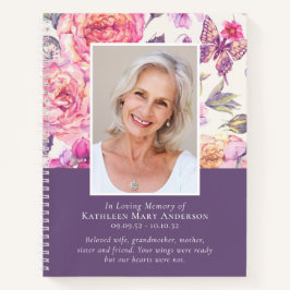 Libro de invitado sobre el funeral de la Peonia fl