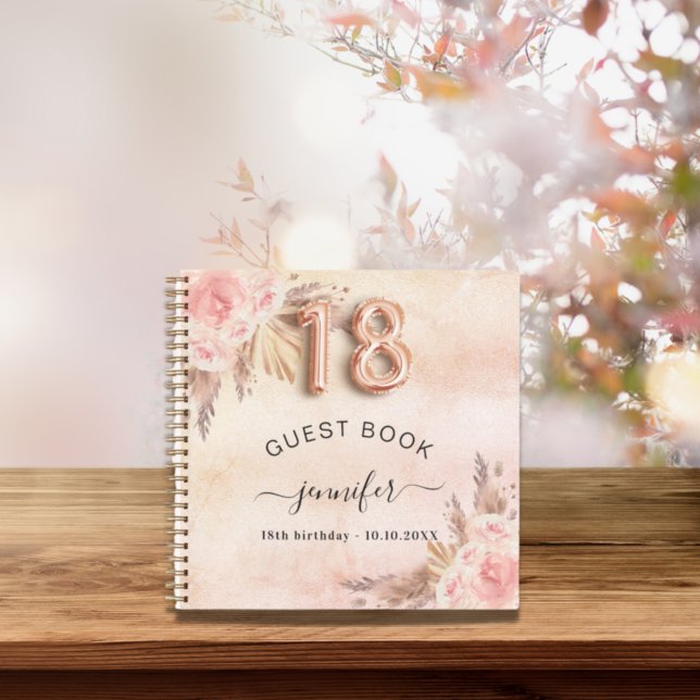Libro de invitados 18 cumpleaños pampas rosa de or (Subido por el creador)