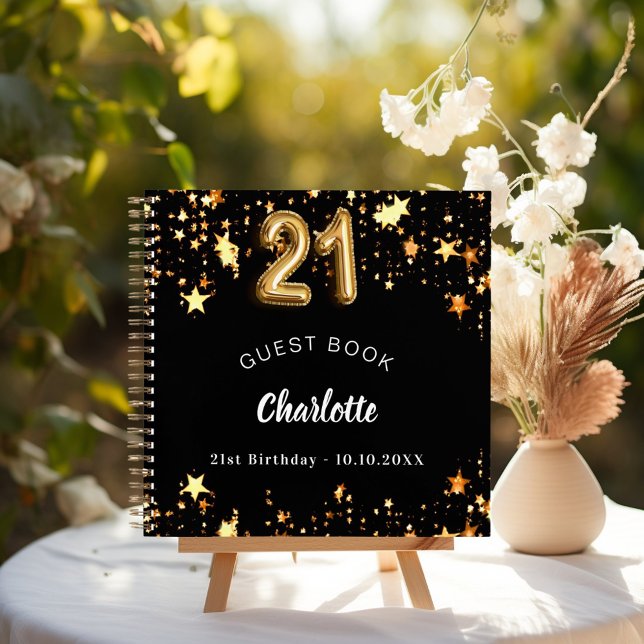 Libro de invitados 21º cumpleaños estrellas de oro (Subido por el creador)