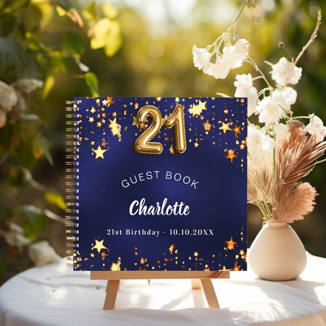 Libro de invitados 21º cumpleaños estrellas de oro (Subido por el creador)