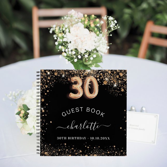 Libro de invitados 30 cumpleaños nombre purpurina  (Subido por el creador)