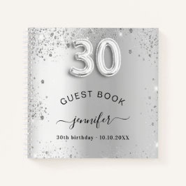 Libro de invitados 30 cumpleaños purpurina de plat