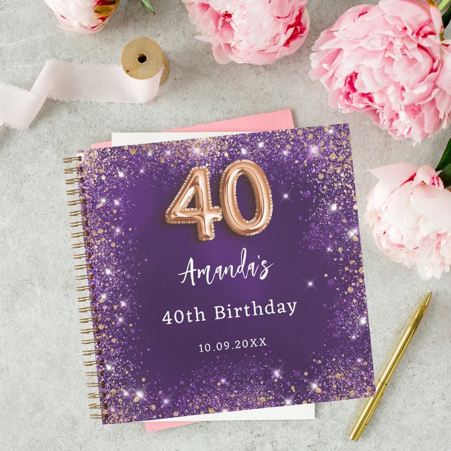 Libro de invitados 40 purpurina de oro rosa púrpur (Subido por el creador)