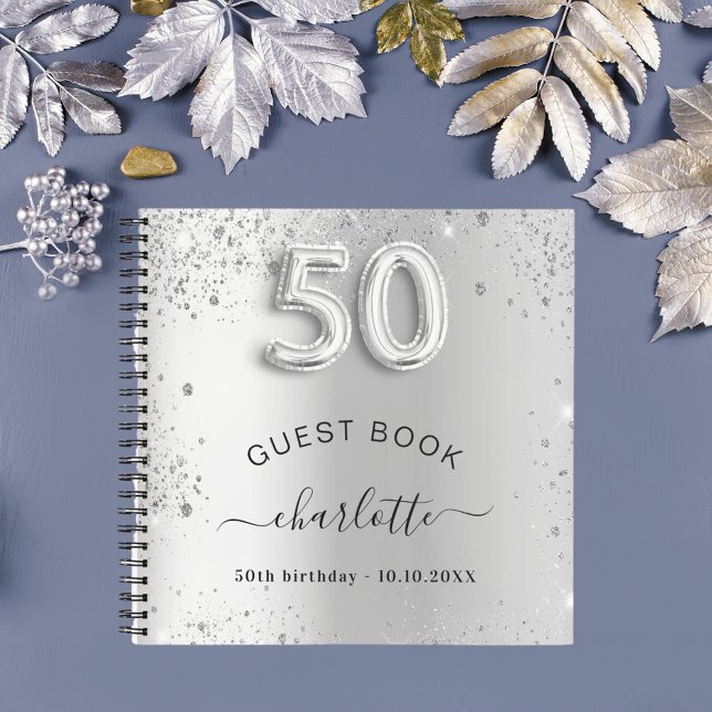 Libro de invitados 50 cumpleaños purpurina de plat (Subido por el creador)