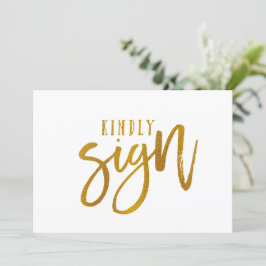 Libro de invitados 5X7 Sign | Letra Brush-Foil de