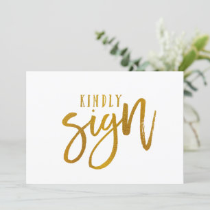 Libro de invitados 5X7 Sign   Letra Brush-Foil de 