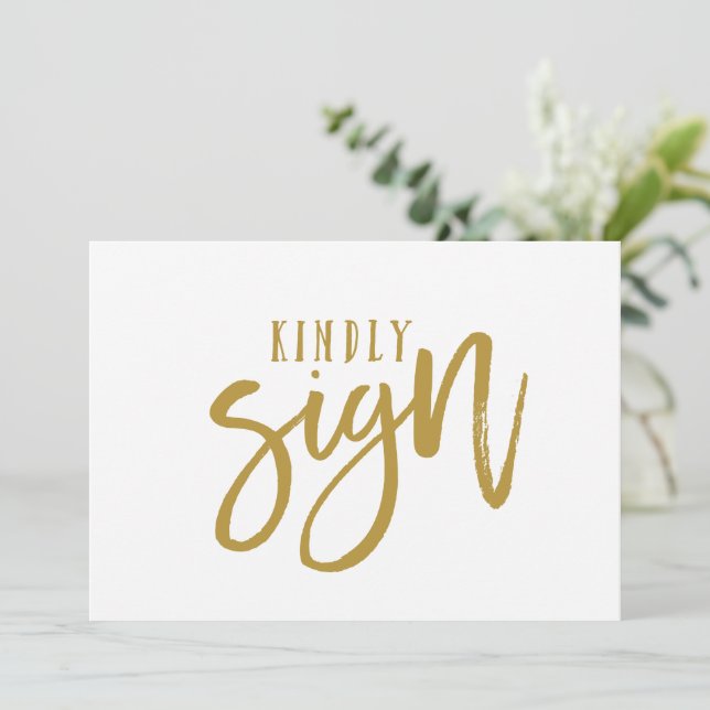 Libro de invitados 5X7 Sign | Letra de pincel (Dor (Anverso de pie)