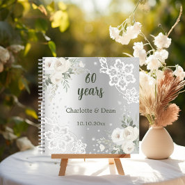 Libro de invitados 60º aniversario de bodas floral