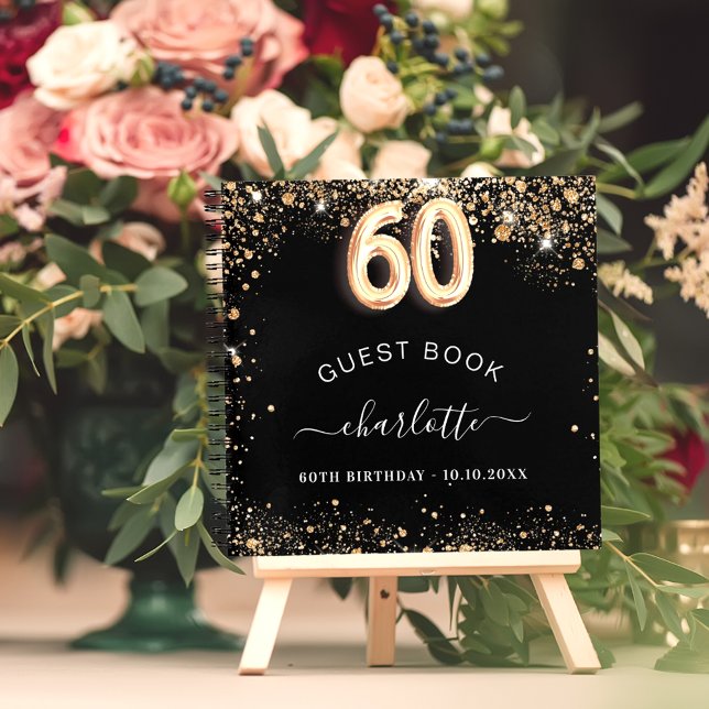 Libro de invitados 60 cumpleaños nombre purpurina  (Subido por el creador)