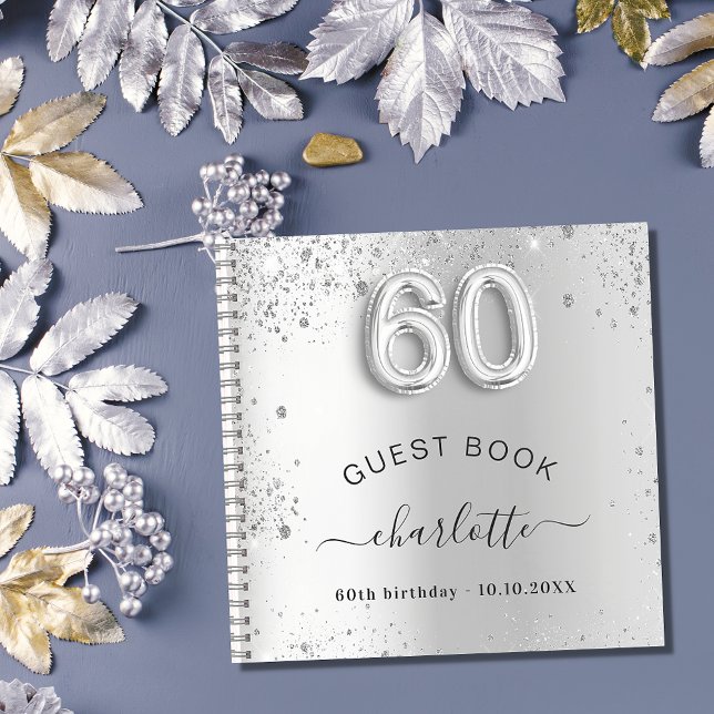 Libro de invitados 60 cumpleaños purpurina de plat (Subido por el creador)