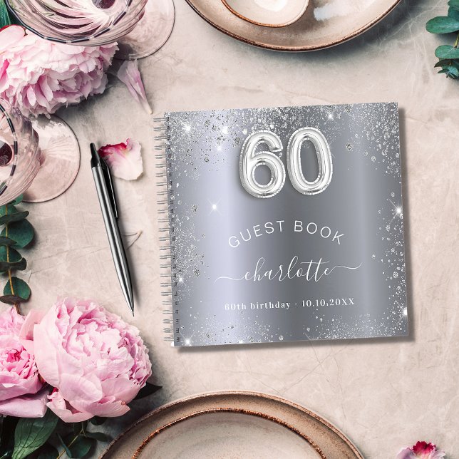 Libro de invitados 60 cumpleaños purpurina de plat (Subido por el creador)