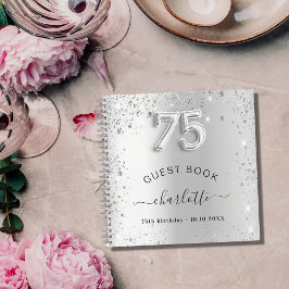 Libro de invitados 75 cumpleaños nombre de purpuri