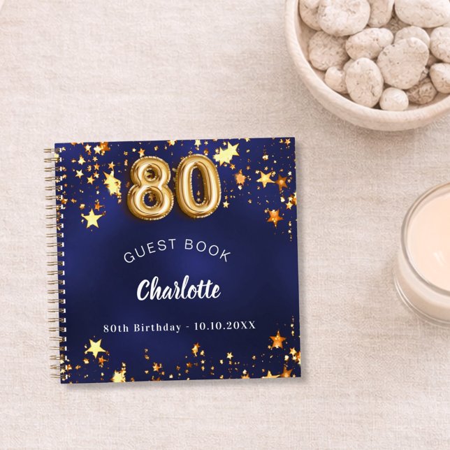 Libro de invitados 80 cumpleaños estrellas de oro  (Subido por el creador)
